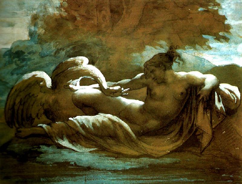 Theodore   Gericault leda et le cygne oil painting image